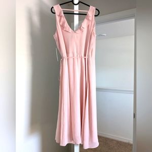 Soft pink wraparound dress